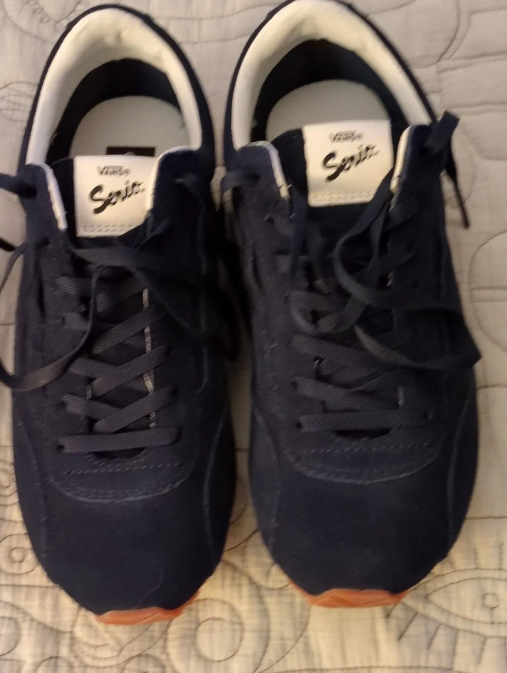 Vans Navy Suede Sneakerinas with White Accents-Women's size 8.5